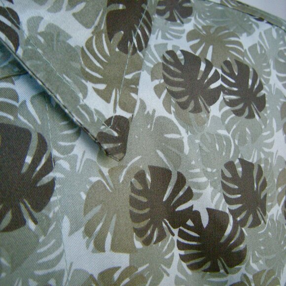 Evolution XL Tropical Leaves Print Shirt in Khaki Colors NWT - 100% Cotton - Picture 6 of 7